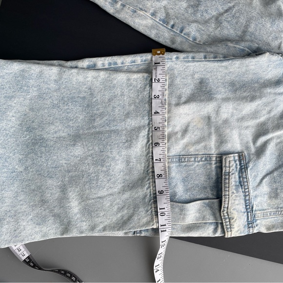 Tall 32”w sz6-8 wide leg H&M Divided distressed look blue jeans cotton cargo - Picture 4 of 8